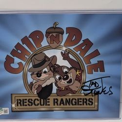 Tad Stones Signed Autograph Chip n Dale Rescue Rangers Art Beckett Disney

