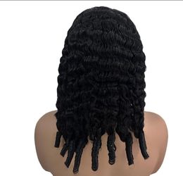 Burmese Curly Human Hair Half Wig Spiral Ends Glueless 150 Den 13.5" Jet Black