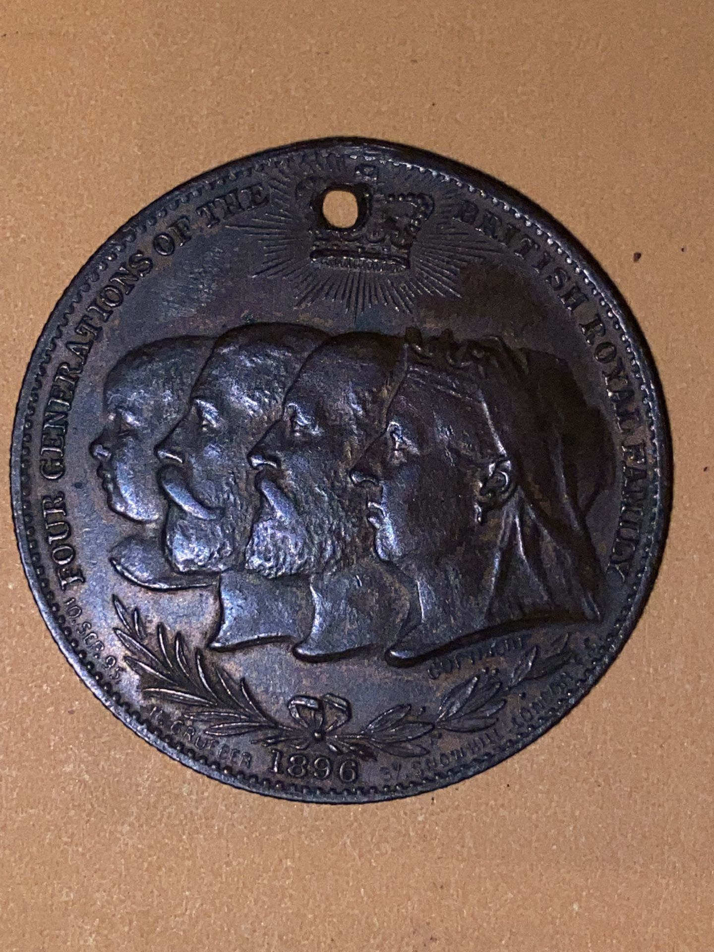 1896 Victoria Diamond Jubilee Four Generations Of The British Royal Family medal