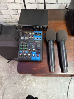 Electronics- wireless microphones system & mixer