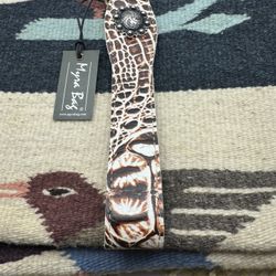 Myra Bag Rawl Key Fob With Flower Concha 100% Leather S-6818 NWT Made in India