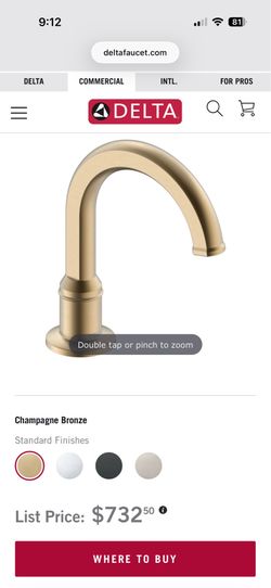 Delta Commercial Rustica Touchless Sensor Faucet – Champagne Bronze