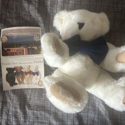 White Fur Vermont Teddy Bear Stuffed Animal