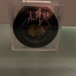 Chicago Blackhawk Adam Boqvist Signed Hockey Puck 