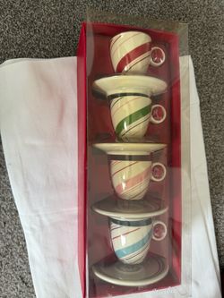 Starbucks 2007 Holiday Demitasse Espresso Cup & Saucer Set of 4