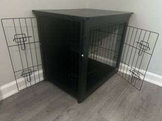 Furniture Style Dog Crate End Table – Black Double Door