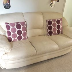 Off White Leather Sofa