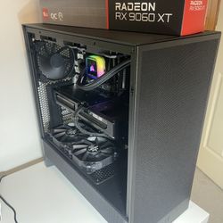 Black Gaming Pc With The Brand New 9060 xt 16gb ( Option New SAPPHIRE PULSE AMD RADEON RX 7800 XT GPU ) Paired With  Ryzen 7 9700x