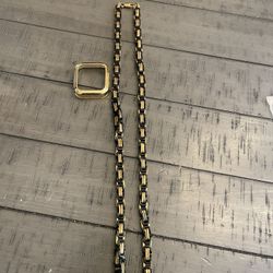 Gold plated necklace & apple watch