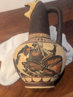 Ancient Greek Oinochoe Replica Pitcher – Hand Painted in Greece
