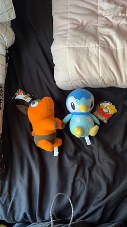 Piplup and tepig pokemon plushies