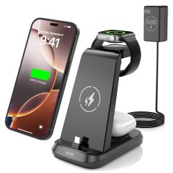 Super Fast 3 In 1 Charging Station For Apple Devices, USB C Fast Charger For IPhone 16/15 Series, Wireless Charger Compatible With Apple Watch Ult