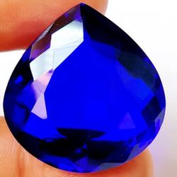 18.35 Ct Loose Blue Zoisite Tanzanite-Like Excellent Pear Cut Treated Gemstone. This 18.35 Ct loose blue Zoisite Tanzanite-like gemstone is a stunning
