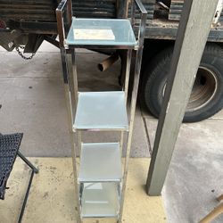 Metal 4 Tier Frosted Glass Stand
