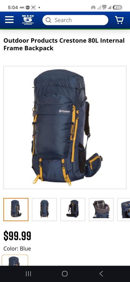 Outdoor Products Crestone 80 L Hiking Backpack New With Tags