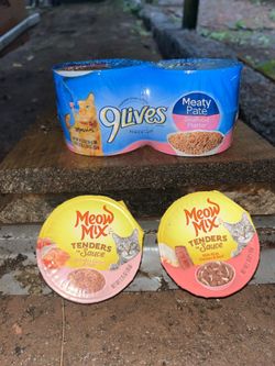  9 Lives & Meow Mix Wet Food $4
