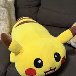 Pokemon • 18" Sleeping Pikachu (Jazwares) • 18" Sleeping Rowlet (Jazwares) • Clefairy Squishmallow (Kellytoy)