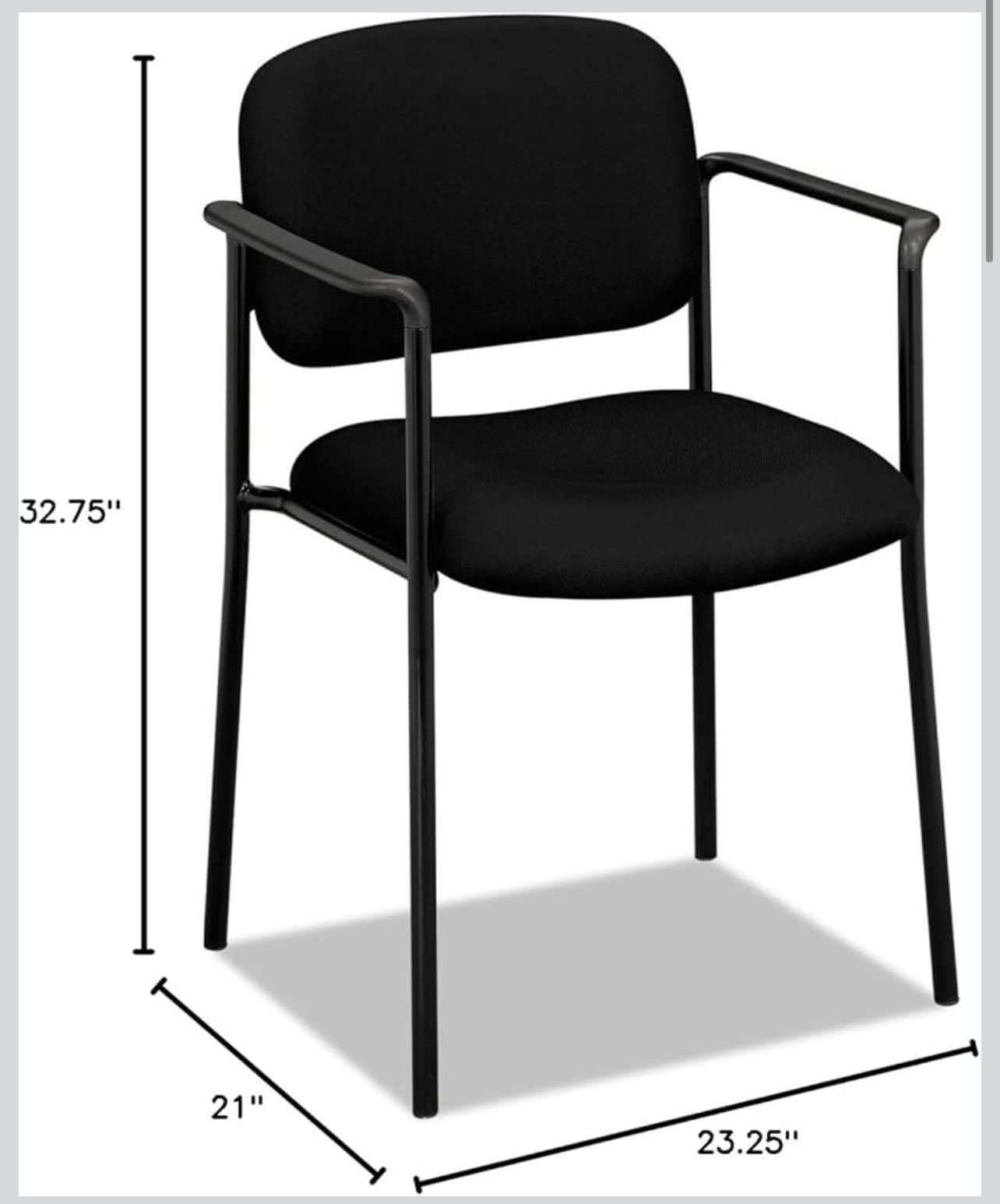 Four - High Office Stacking Chair Seat Finish : Black