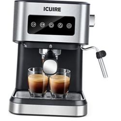 ICUIRE Espresso Coffee Machine W Milk Frother 20 Bar Pump Pressure CM3000