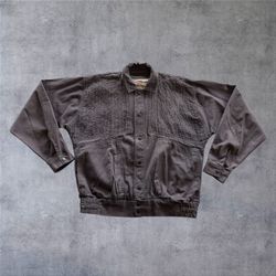 Vintage 90s Rescue Bomber Jacket Mens Medium M Brown Cotton Aviator WW2 Planes