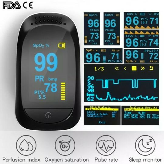 Finger Pulse Oximeter Blood Oxygen SpO2