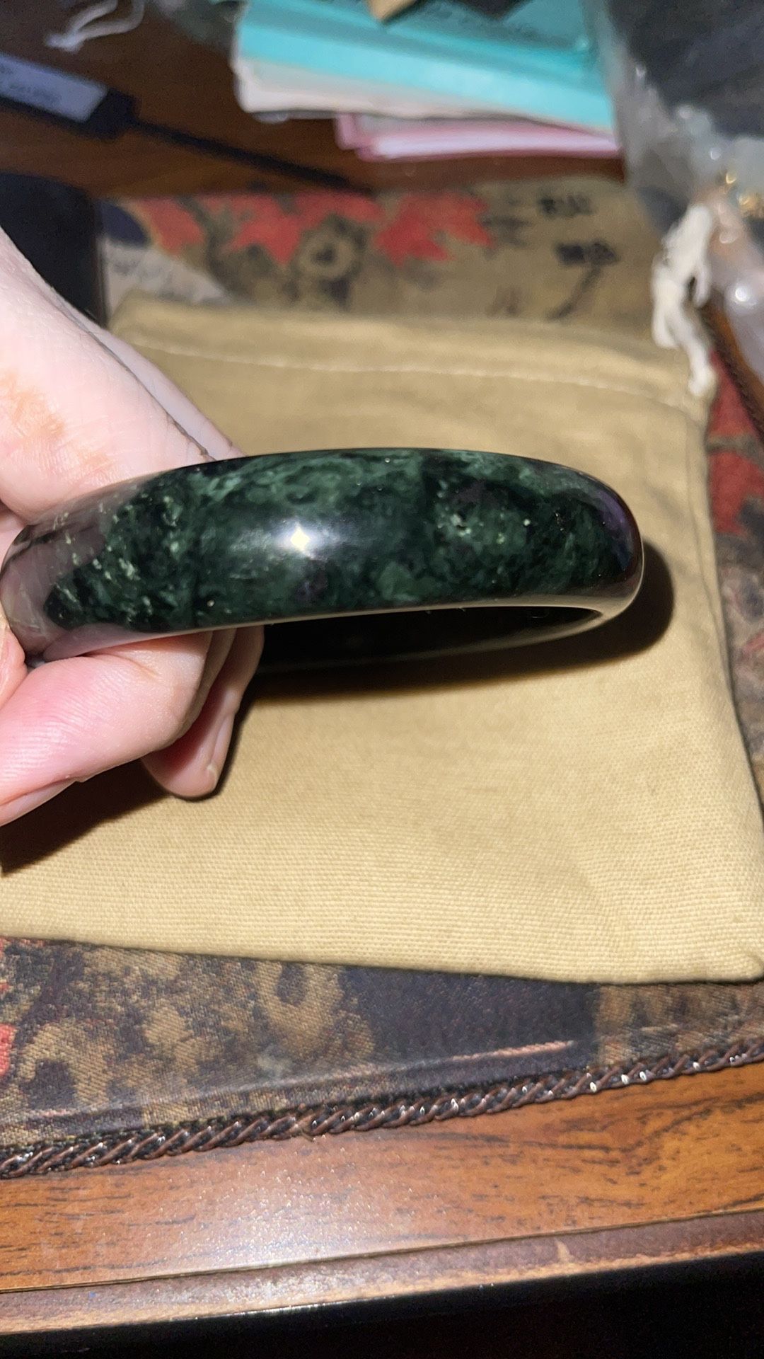 Certified Genuine Jade bangle 64mm for large Wrist