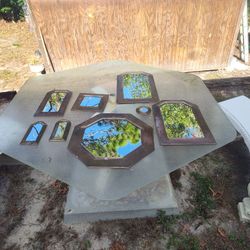 Morocco Brass. Mirrors Set Of Eight Vintage