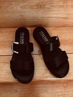 Italian black sandals size 7.5