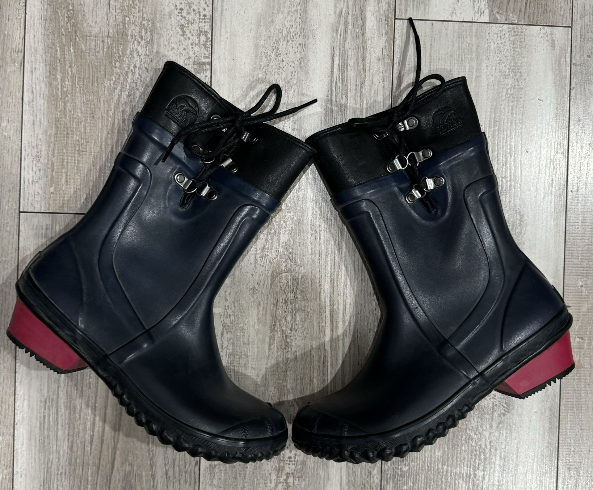 Sorel Conquest Rubber Rain Boots Sz 6 Womens