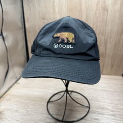 Coal Wilderness Brown Bear Mens Hat Adult Strapback Black Cap EUC 