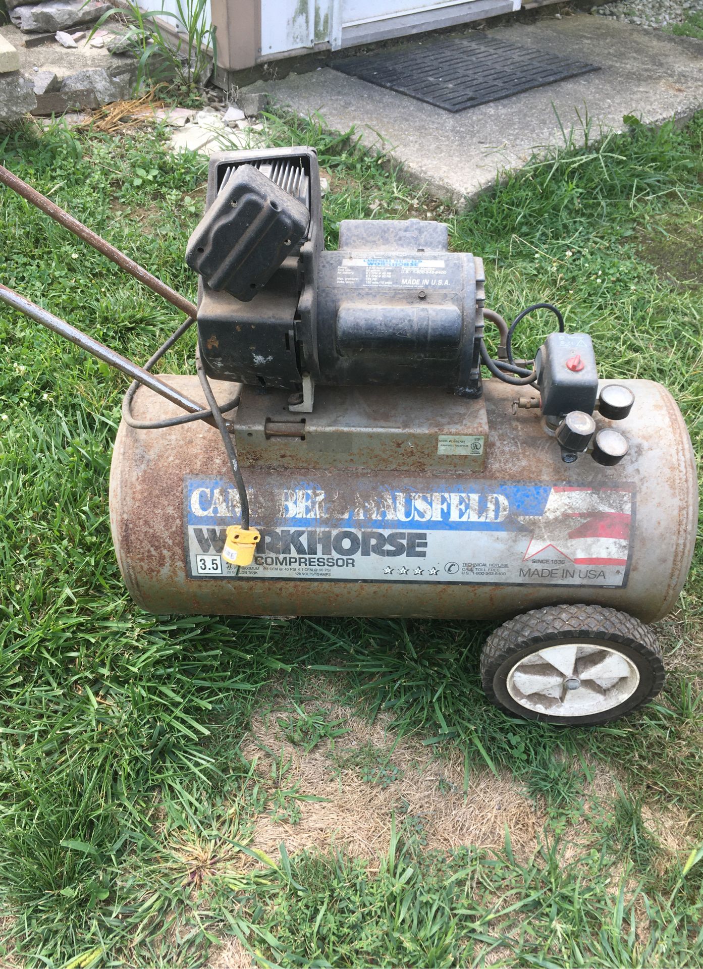 Compressor for parts-good tank and controls-will not pump