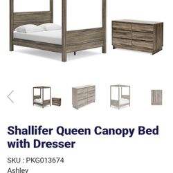 Queen Canopy Bed With Dresser