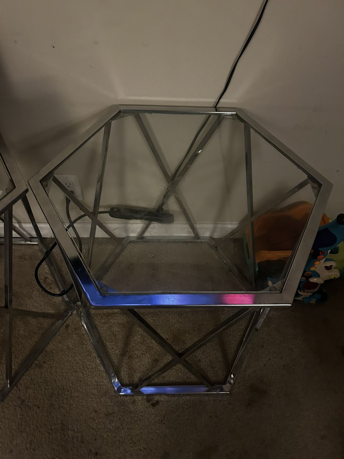2 Glass End Tables