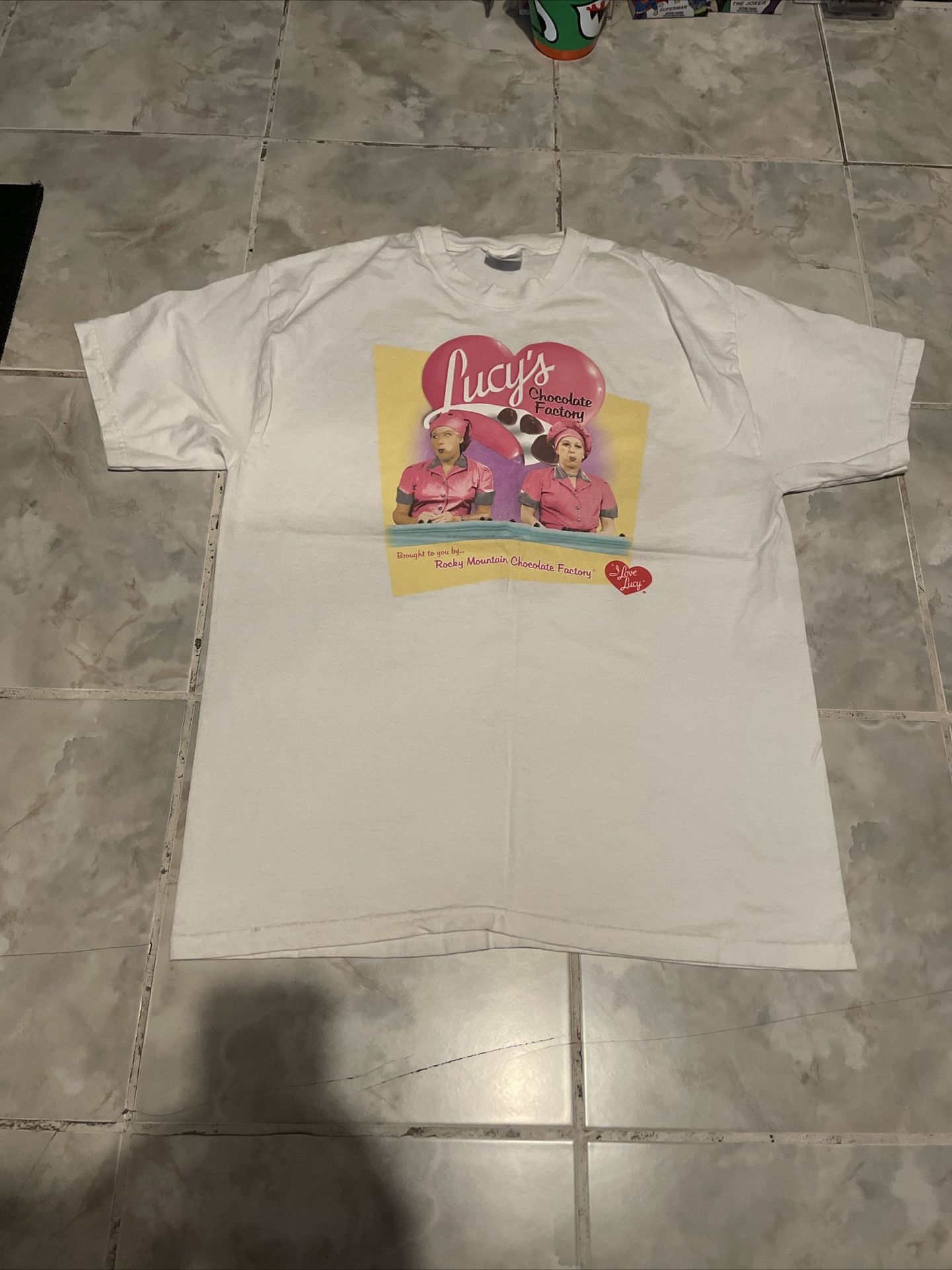 VTG 90s I Love Lucy Faded Chocolate Factory T-Shirt L Funny TV Show 90s