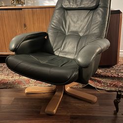 Vintage Swivel Armchair, Forest Green Color 