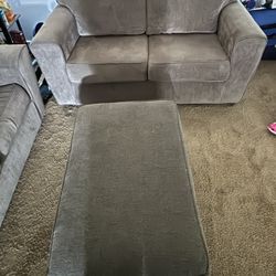 Grey Couch with ottoman 
