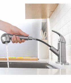 Commercial Small Kitchen Faucet Brushed Nickel, Stainless Steel Nickel  K6 $40
