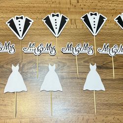 Wedding Bride To Be Bachelorette Cupcake Toppers