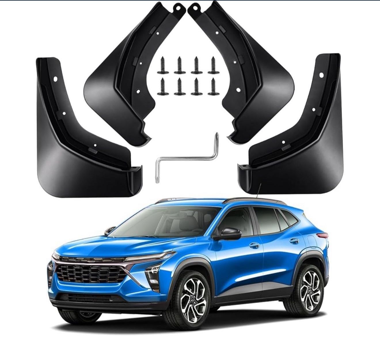 Mud Flaps, Compatible With Chevy Trax Years 2024 & 2025, All Weather 4 Piece Splash Guards