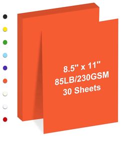 Cardstock 8.5" x 11 ",Cardstock Paper （only Orange, 30 Sheets)