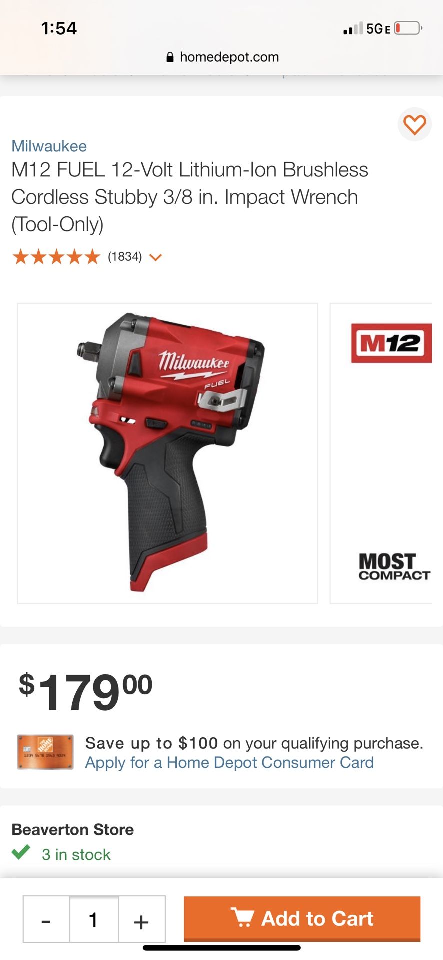 M12 Milwaukee 3/8 Impact Wrench And Drill/Driver Gun W/ 2 Battery’s and Charger