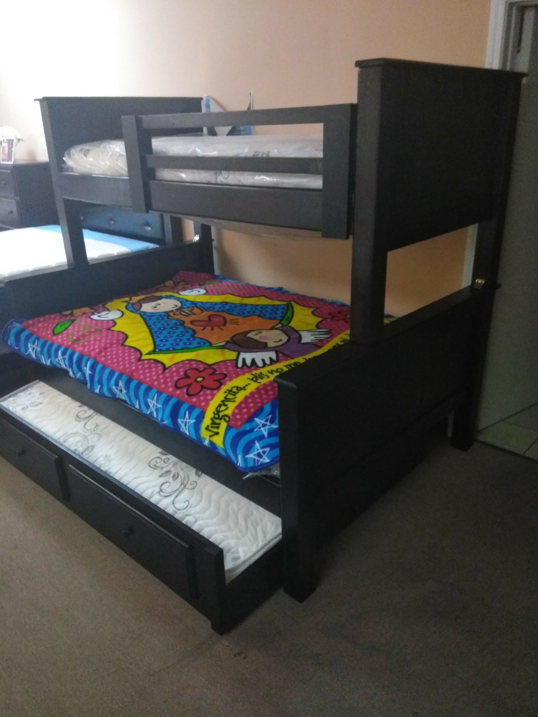 Triple Bunk Bed with mattresses