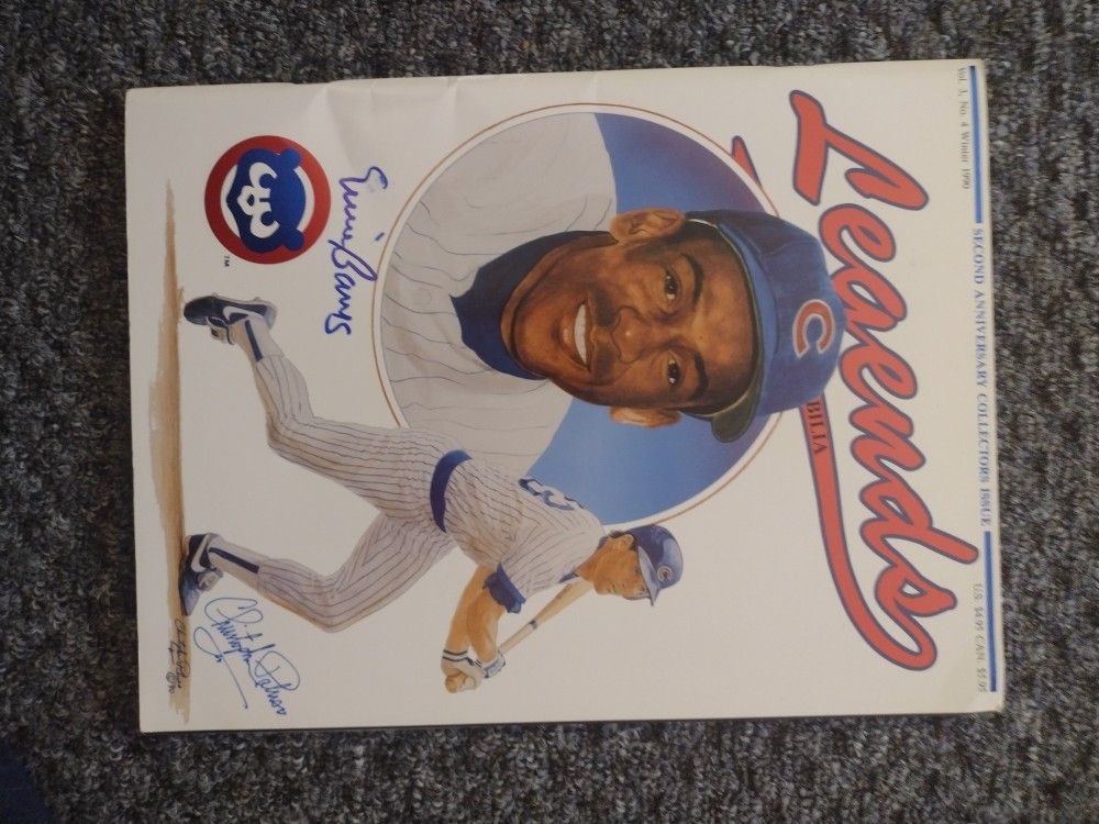 Autographed Ernie Banks Legends Magazine 1990