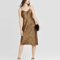 Leopard print stain dress