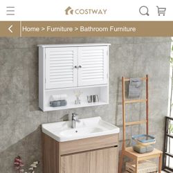 New Double Doors Shelves Bathroom Wall Storage Cabinet (Nuevo)  NO TRADES.    NO SHIPPING.                  (EAST PALMDALE) FINAL SELL