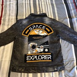 Jean Jacket Denim NASA Themed Size S
