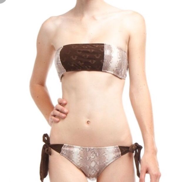NEW True Religion Snakeskin Print Bikini sz XS