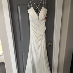 White Long Glitter Dress