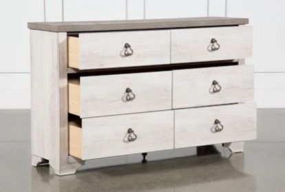 Dresser With Mirror And 6 Drawers