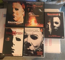 Halloween 1, 2, 2nd 2 with different cover, 4, and 5 dvds